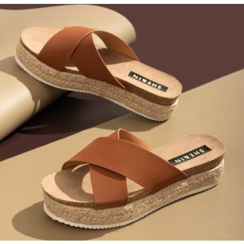 Amazon Summer New Women Sandals and Slippers European and American Large Size Hemp Rope Thick Bottom Fish Mouth Women Sandals