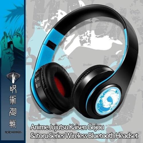 Anime Jujutsu Kaisen Gojou Satoru Hint Tone Wireless Bluetooth Headset Head Mounted Plug In Card Mobile Phone Headphones