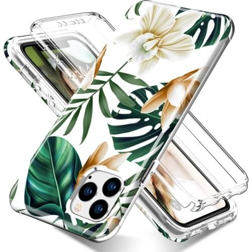 For iPhone 11 Pro Max Case Shockproof Built-in Screen Protector Full-Body Protection Hard PC Bumper + Glossy Soft TPU Rubber