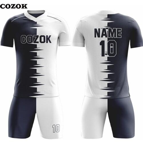 Kid Football Jerseys Full 100% Polyester Soccer Jerseys Club Team Football Training Uniform Suit Printing Soccer Uniforms