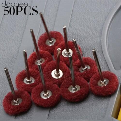 Dophee 3mm Polishing Buffing Wheel Electric Grinding Brush Sanding Scouring Pad for Drill Grinder Rotary Tools Accessories 50PCS