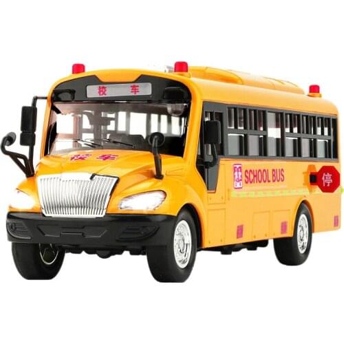 FBIL-Big Size Children School Bus Toy Model Inertia Car with Sound Light for Kids Toy Birthday Gift