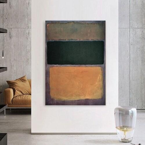 Famous Mark Rothko Focused Canvas Oil Painting Posters Color Block Modern Decor Wall Art Pictures for Living Room Bedroom Decor