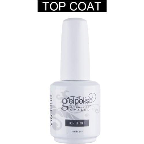 SHEENIA 15ml Long Time Shinning Soak off Gel Nail Polish No Wiping Top Coat Big Max Range No Sticky Layer Non-cleansing Topcoat