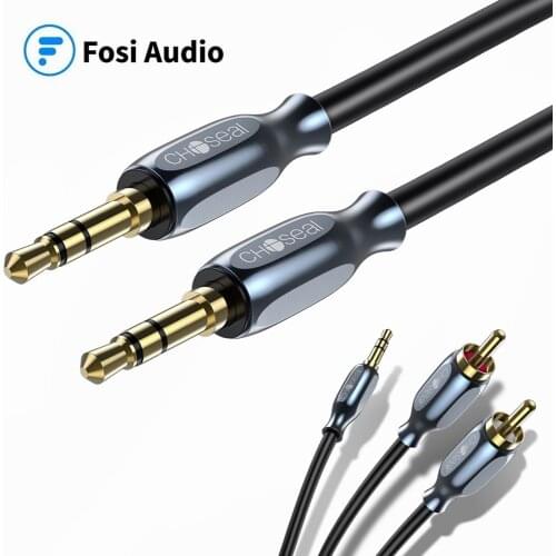 Choseal RCA Cable 3.5mm AUX RCA Adapter Cables, Dual Shielded Gold-Plated Step Down Design Y Splitter Stereo Audio Cable