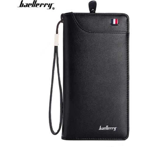 Baellerry Men Wallets Classic Long Style Card Holder Male Purse Quality Zipper Large Capacity Big Brand Luxury Wallet For Men