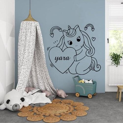 Beauty unicorn Wall Sticker Vinyl Art Home Decor For Kids Rooms Decoration Accessories