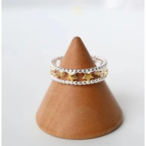 Fashion Simple Gold stars Ring Thin Geometric finger Ring For Women Jewelry