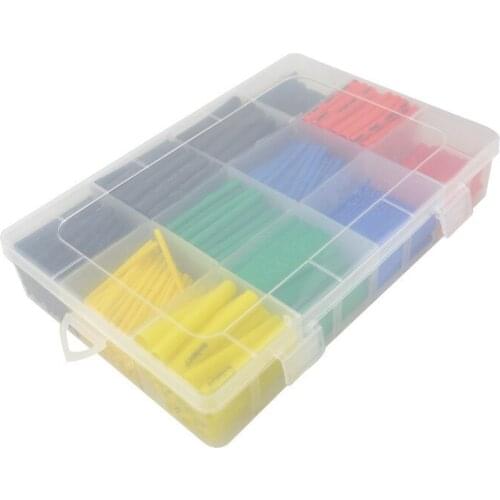530pcs Heat Shrink Tubing Insulation Shrinkable Tube Assortment Electronic Polyolefin Ratio 2:1 Wrap Wire Cable Sleeve Kit IC