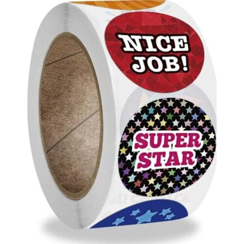 100PCS Superstar Thank You Stickers for Kids Adhesive Labels Seal Decoration Scrapbook Stickers Sealing Stationery Supply