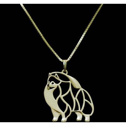 Wholesale Handmade Boho Chic Pomeranian Pendant Necklace Female and Male Gift Jewelry Pendant-12pcs/Lot