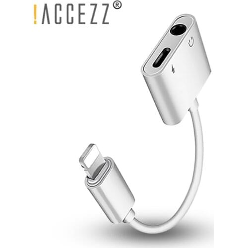 !ACCEZZ 2 in 1 Charging Listening Adapter For iphone XS MAX XR 3.5mm Jack AUX Splitter For IOS iphone X 8 7 Plus Charge Adapter