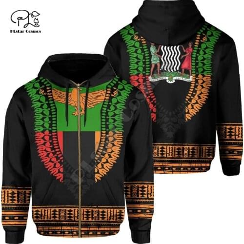 PLstar Cosmos Newest Africa Zambia Country Flag Tribe Culture Tattoo Pullover 3DPrint Men/Women Harajuku Autumn Funny Hoodies 13