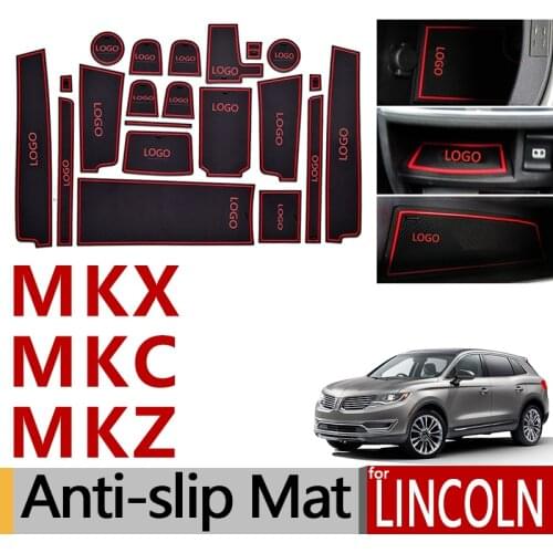 Anti-Slip Rubber Gate Slot Cup Mat for Lincoln MKX 2016-2019 MKC 2014-2019 MKZ 2017-2019 Accessories Stickers 2016 2017 2018