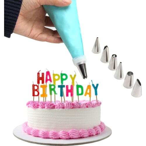 8/10/16PCS/Set Silicone Pastry Bag Tips Kitchen DIY Icing Piping Cream Reusable Pastry Bags Nozzle Set Cake Decorating Tools