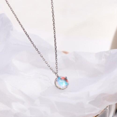 Blue Dream Island Simple Personality Student Clavicle Chain Gift 925 Sterling Silver Female Necklace SNE316