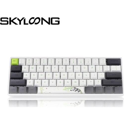 Skyloong SK61 Panda 61 Keys Wired 60% Portable Mechanical Keyboard PBT Keycaps Hot Swap Mini Gaming Keyboard For Desktop/Laptop