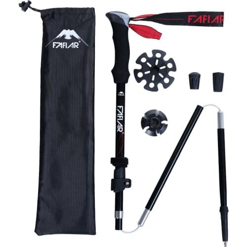 Ultralight Hiking Walking Stick Outdoor Portable Anti Shock Trekking Poles Three-section Carbon Fiber telescopic Walking Pole
