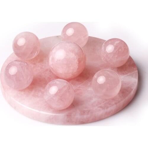 Natural Rose Quartz Big Dipper Plate Coaster Sphere Healing Crystal Ball Mineral Feng Shui Mascot for Home Decor Office Ornament