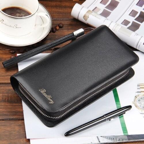 High Quality Vintage Man Wallet Male Slim Pu Leather Bifold Business Long Wallet Card Coin Wallet Purse Cartera Hombre Billetera