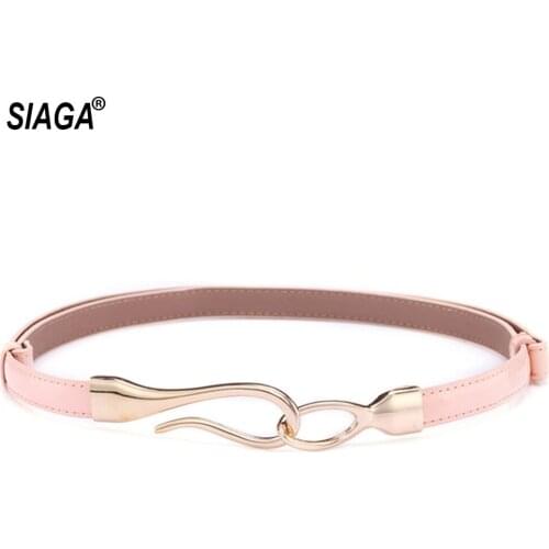 Fashion Design Female Styles Skirt Decorative Hook Buckle Belt Real Genuine Leather Slim Waistband Belts for Women FCO211