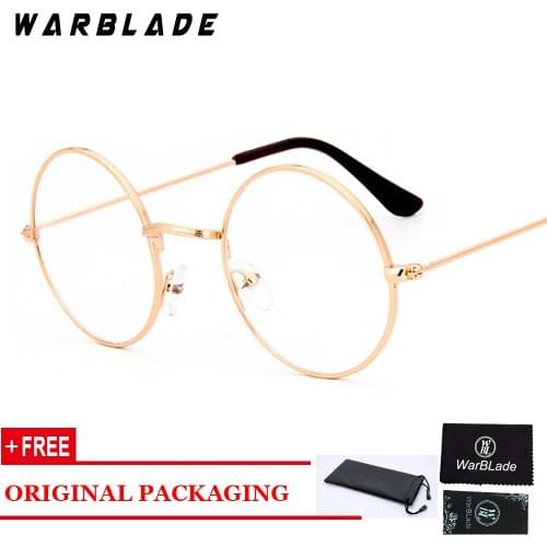 Gold round clear glasses eye glasses frame women men glasses transparent round fashion nerd myopia optical korean glasses oculos
