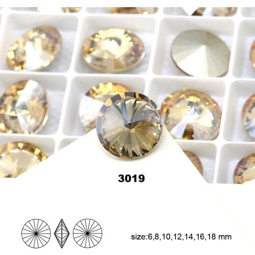 12mm 20pcs Rivoli Sew On Rhinestones With Gold Claw Flatback Stone K9 Glass Sewing Diamond For Wedding Dress Decoration DIY