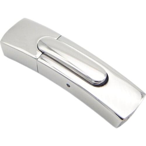 20pcs/lot custom logo Stainless Steel Flat Clasp Leather Cord Bracelet Conector DIY Jewelery Accesorios End Caps Bayonet clasps