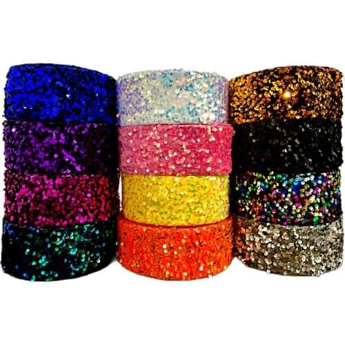 20 yards/lot) 75mm listons 3 inch shiny velvet sequin ribbon