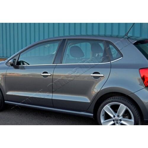 For Vokswagen Polo Chrome Window Trim 2010 2011 2012 2013 2014 2015 2016 2017 6 Pieces Car Accessories Special Chrome Accessory