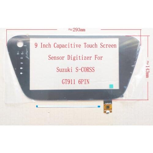 9 Inch Capacitive Touch Screen Digitizer Sensor For Suzuki S-CORSS Toyota GT911 6Pin ZP2333-9 293*143mm