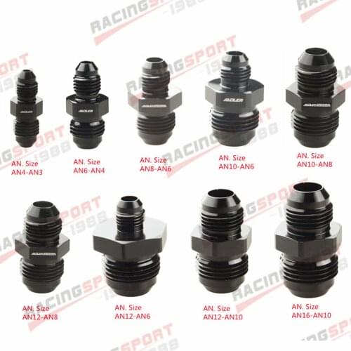 AN4 AN6 AN8 AN10 AN12 AN16 Aluminum Straight Reducer Adapter Adaptor Fittings Black