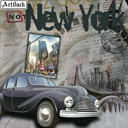 ARTBACK 5d diy diamond painting car picture New York landscape sticker full square mosaic car landscape 3d diamond embroidery
