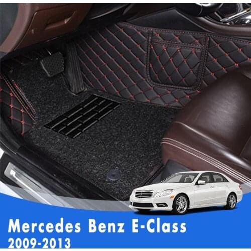 Car Floor Mats For Mercedes Benz E-Class 2013 2012 2011 2010 2009 Double Layer Wire Loop Car Accessories Interior Custom Carpet