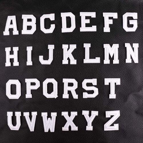 White English Alphabet Letter Embroidery Patches DIY hot Melt Adhesive Sew On Brand Cloth Accessories stickers name patches
