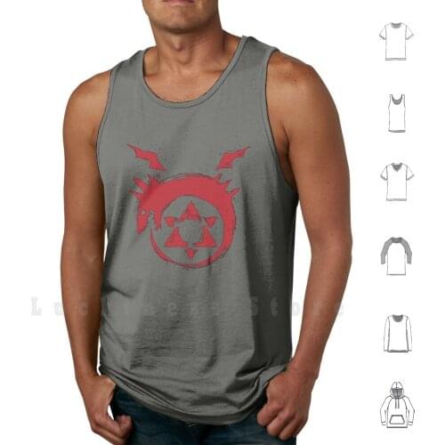 Fullmetal Alchemist tank tops vest 100% Cotton Fullmetal Alchemist Logo Brotherhood Anime Manga Demon Elric Edward Alphonse