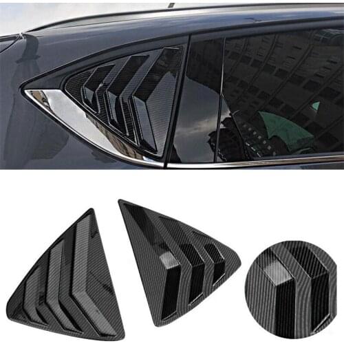 CEYUSOT FOR Mazda Cx-5 Car Styling 2 PCS ABS Carbon Fiber Rear Window Triangle Shutters Cover Trim CX5 Spoiler 2017 2018 2019