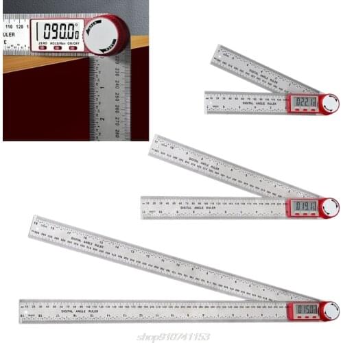 Stainless Steel Digital Angle Meter Ruler Metric Inch Protractor Angle Finder Scale Measur 0-200/300/500mm 360° M18 21 Dropship