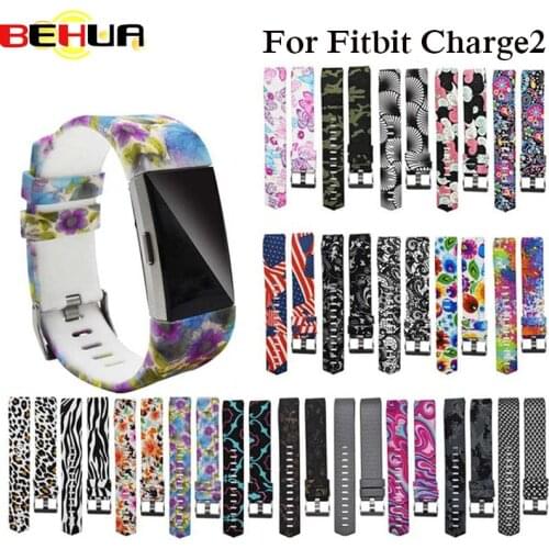 2018 Colorful Watchband Fashion Sports Silicone watch band Bracelet Strap Band wristband For Fitbit Charge 2 Pattern Wrist Strap