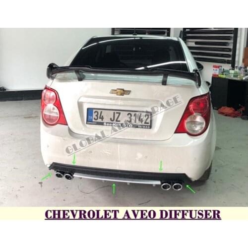 For Chevrolet Aveo Sedan Diffuser Rear Bumper Attachment Car Styling Auto Accessory Exhaust Universal Spoiler Sill Spilitter