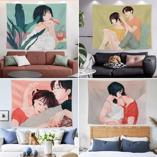 Girl Wall Tapestry Personality Lady Fabric Hanging Cloth for Home Decoration Living Room Curtain Bohemian Tapestry
