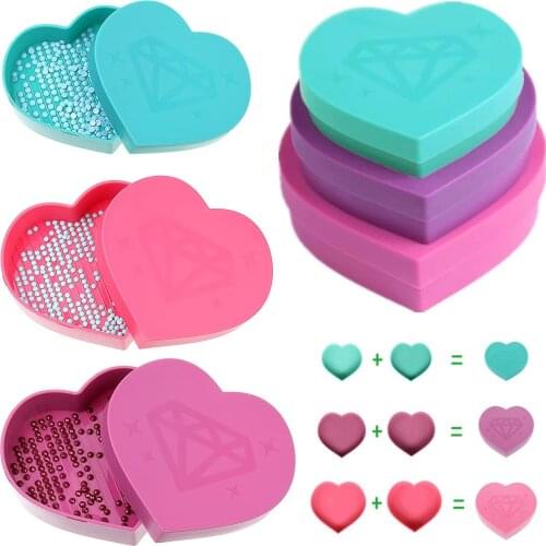 Diamond Painting Tool Heart-Shaped Drill Diamond Tray Box Diamond Embroidery Accessories Large Capacity Tray Drill Plate Tray 5D