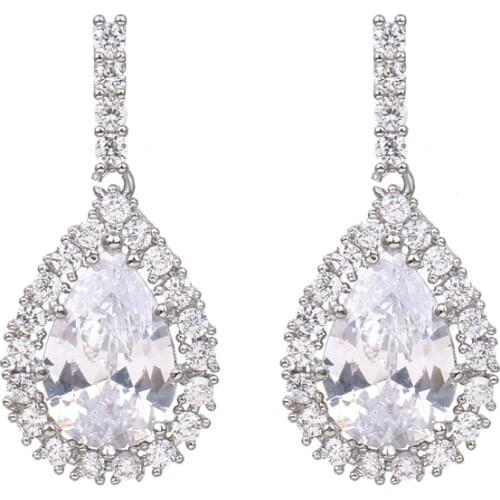 Bettyue Delicate Water-drop Shape Earring For Women 2020 White Color Dazzling Ornament In Fashion Party Elegant Zirconia Jewelry