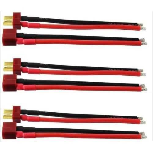 Deans Ultra Pigtail Cable T plug Connector Male & Female with10cm 14 AWG Soft Silicone Wire for RC hobby Quadcopter Lipo Battery