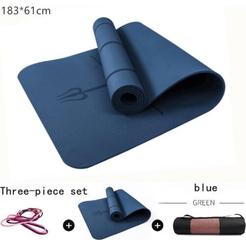 1830*800*6mm TPE Yoga Mat with Position Line Non Slip Carpet Mat, For Beginner Environmental Fitness Gymnastics Mats