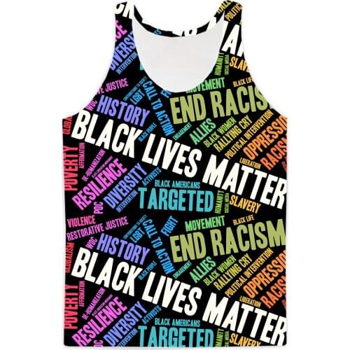 REAL American SIZE End Racism - Love Peace Serenity Sublimation Print Tank Top