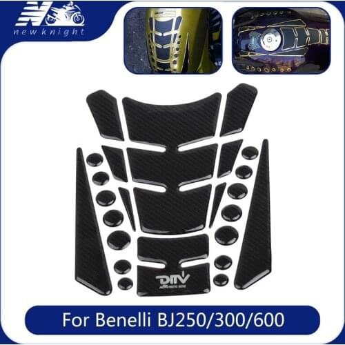 Motorcycle 3D Carbon Fiber Oil Fuel Gas Tank Pad Non-Slip Decal Protector Sticker For Benelli BJ250 BJ300 BJ600 BN250 BN300 600