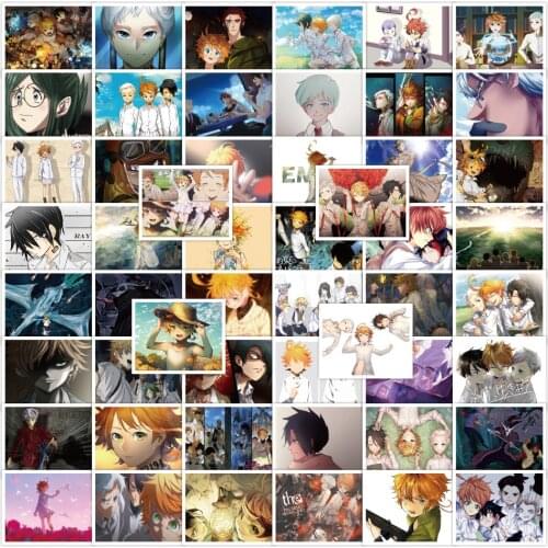 50Pcs/pack Japanese Anime The Promised Neverland Stickers for Notebook Motorcycle Skateboard Computer Mobile Phone Cartoon Toy