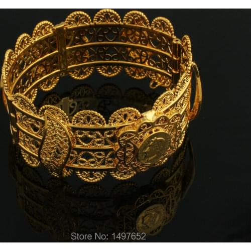 Newest Fashion Dubai Gold Bangle18k Gold Color Ethiopian Bangle Bracelet Ethiopian/African/Kenya/ Arabic Jewelry