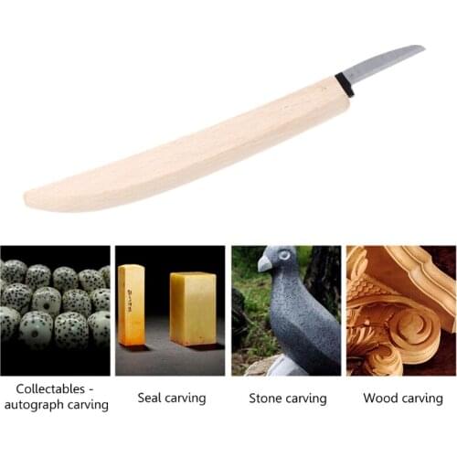 18cm Knife Beech Wood Working Banana Type Handle Wood Carving DIY Tool
